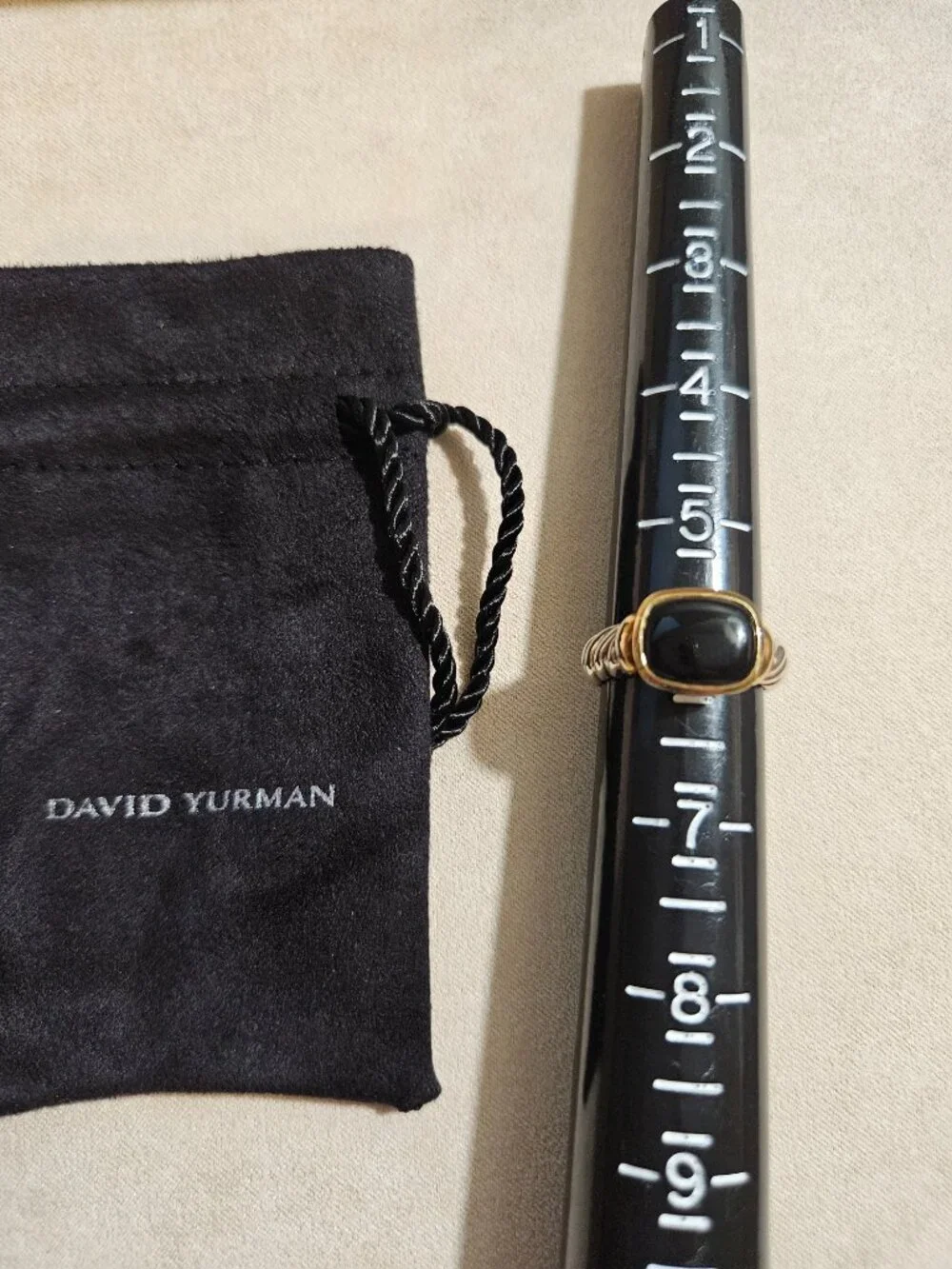 David Yurman Noblesse Black Onyx Silver with 14k gold ring size 6